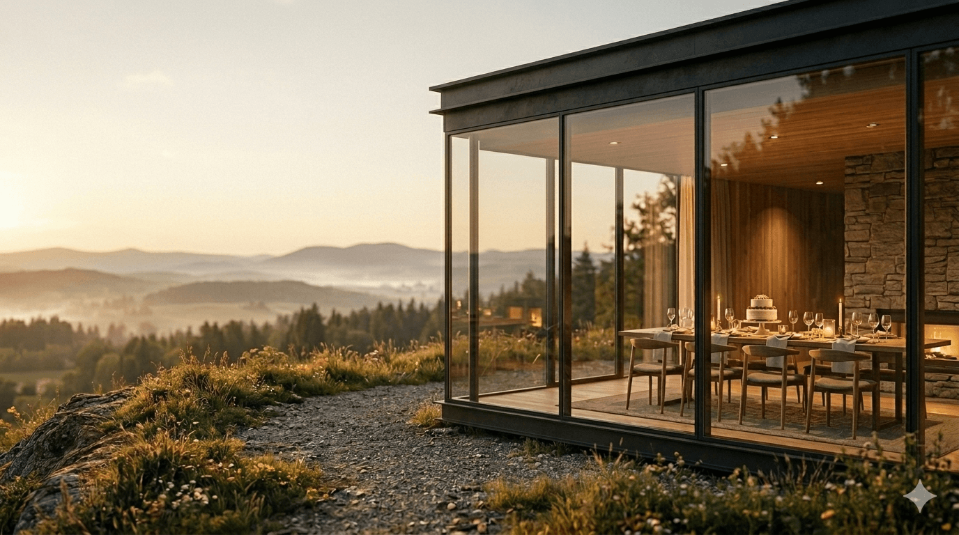 TRUSTAR homepage banner showing a premium travel and experience setting